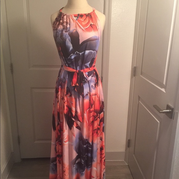 CHAO MENG FASHION Dresses & Skirts - CHAO MENG Multi Color Floral Print Maxi Dress 4XL